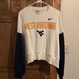 Nike Women's West Virginia Sweatshirt - White and Navy